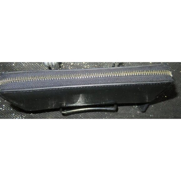 COACH DARCY LEATHER ACCORDION ZIP LONG WALLET IN BLACK - Picture 5 of 12